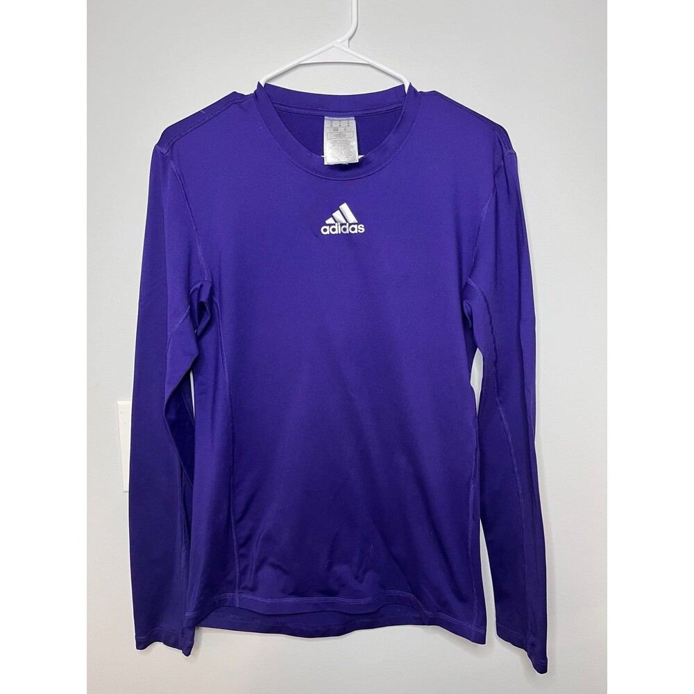 Adidas Women’s M Purple Long Sleeve Athletic Top Mock Neck Dri-Fit Form Fitting